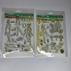 NEW Penny Black Clear Stamps Set 2 Hello Gorgeous A Little Bird 30-097 30-102